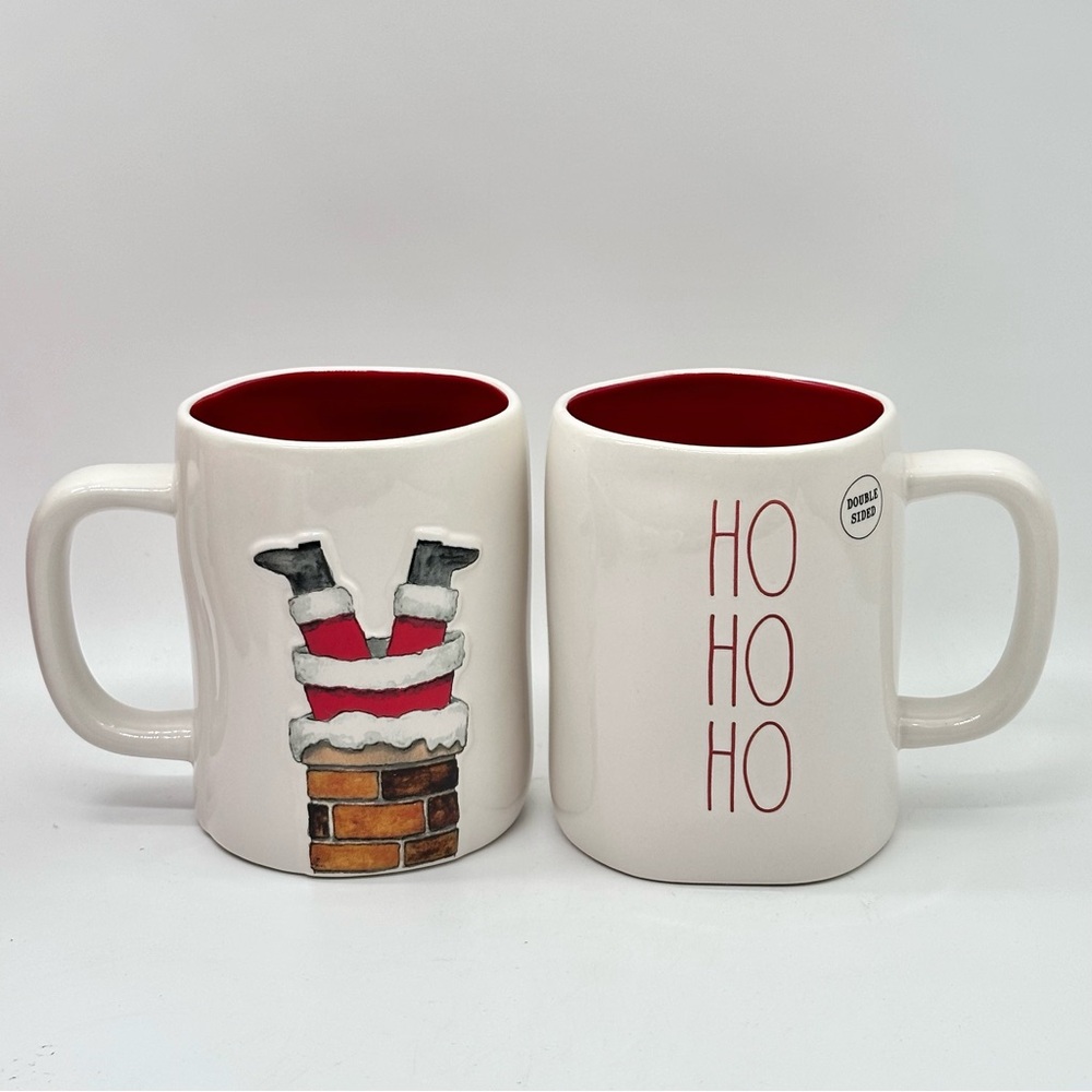 Rae Dunn HO HO HO Double Sided Ceramic Christmas Coffee Tea Mug